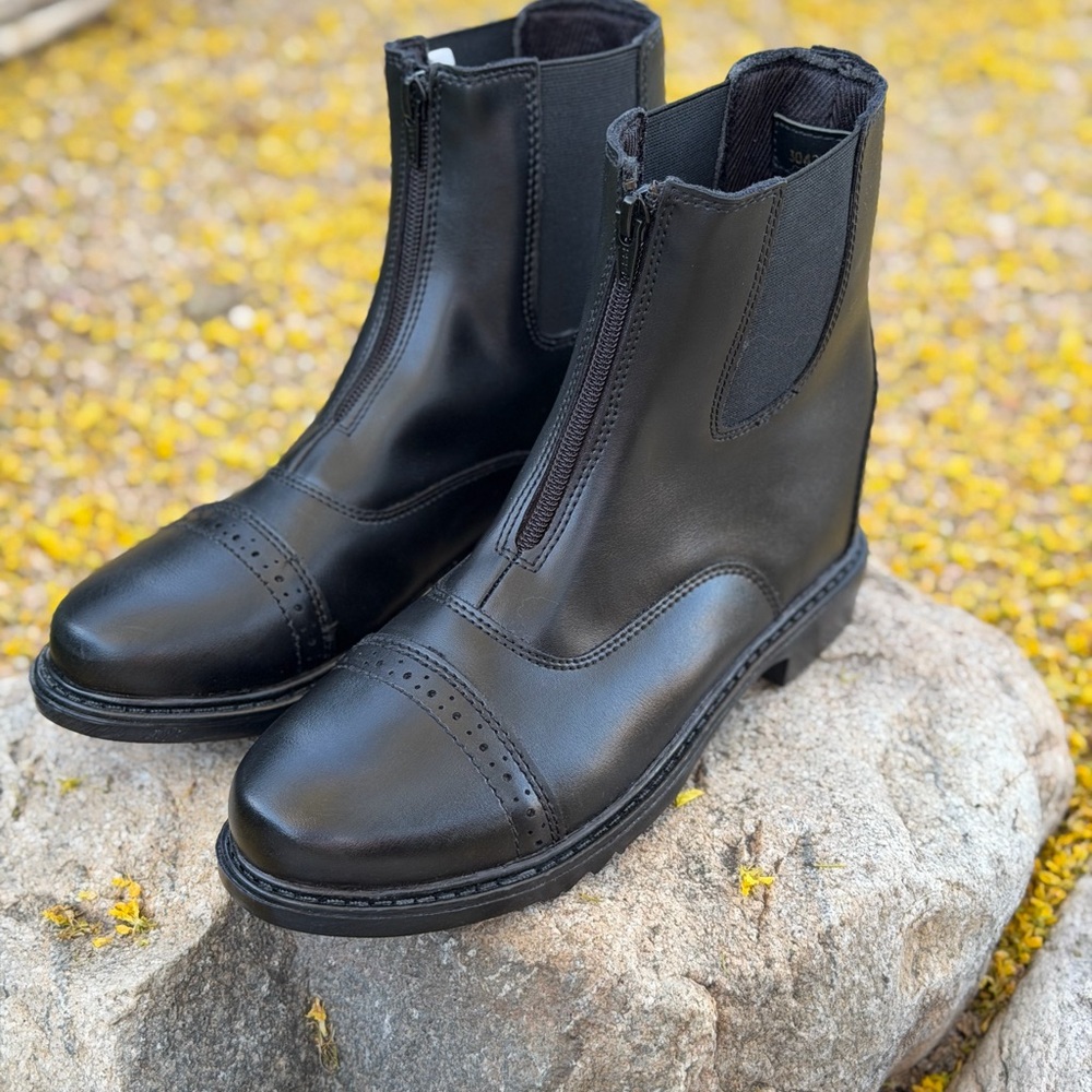 TuffRider Starter Paddock Boots ⭐️NEW Never Worn Zip Elastic Side Gussets - Picture 3 of 9